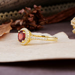 Luxurious, Vintage, and Dazzling 4-Prong Round-Cut Garnet Engagement Ring - Additional view