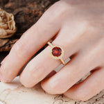 Luxurious, Vintage, and Dazzling 4-Prong Round-Cut Garnet Engagement Ring - Additional view