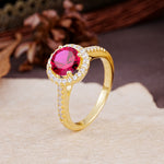 Luxurious, Vintage, and Dazzling 4-Prong Round-Cut Ruby Engagement Ring - Additional view
