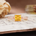 Classic Marquise Citrine Alternating Stacking Wedding Band - Additional view