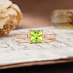 Classic Marquise Peridot Alternating Stacking Wedding Band - Additional view