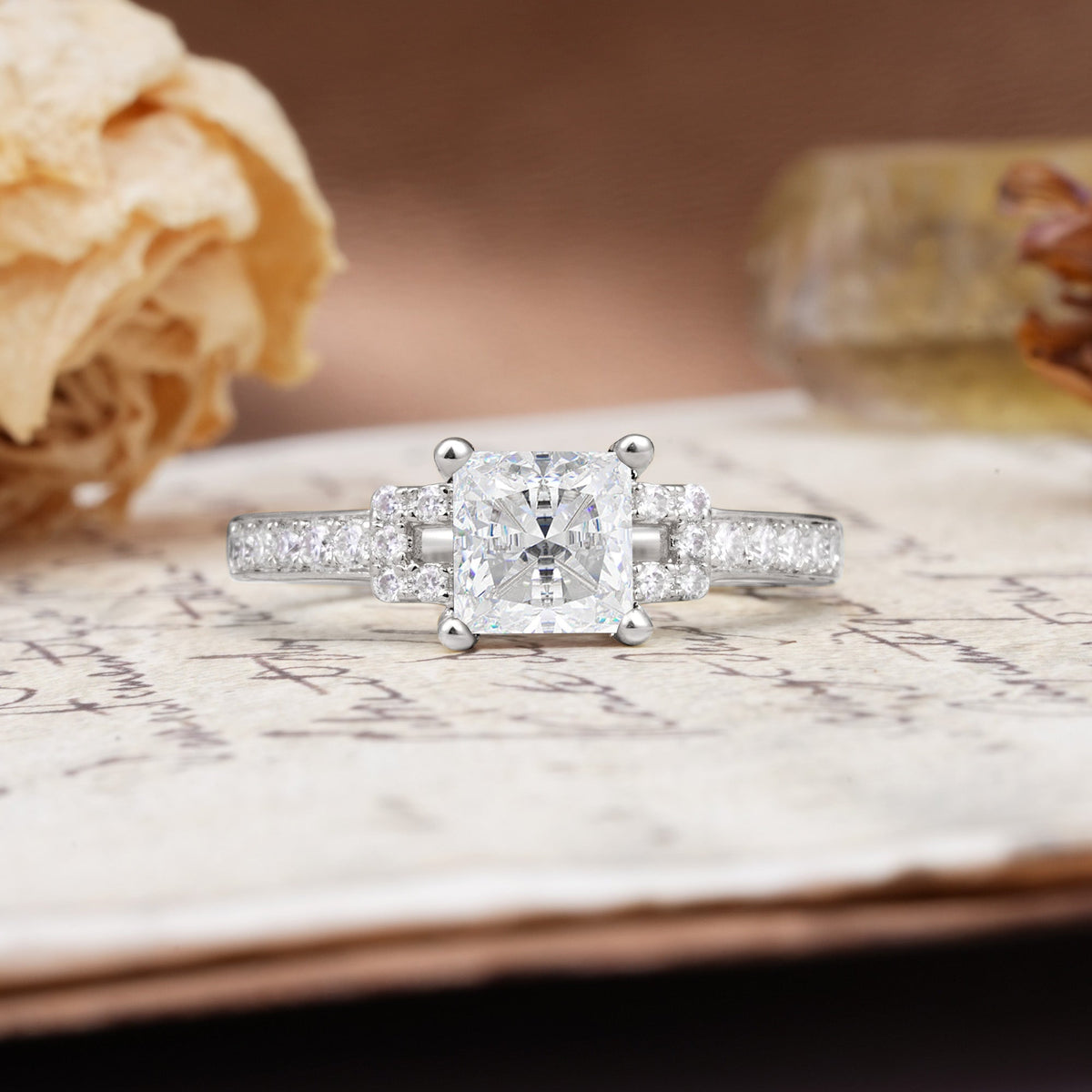 Classic Marquise Moissanite Alternating Stacking Wedding Band - Additional view
