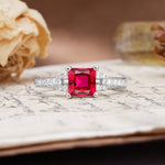 Classic Marquise Ruby Alternating Stacking Wedding Band - Additional view
