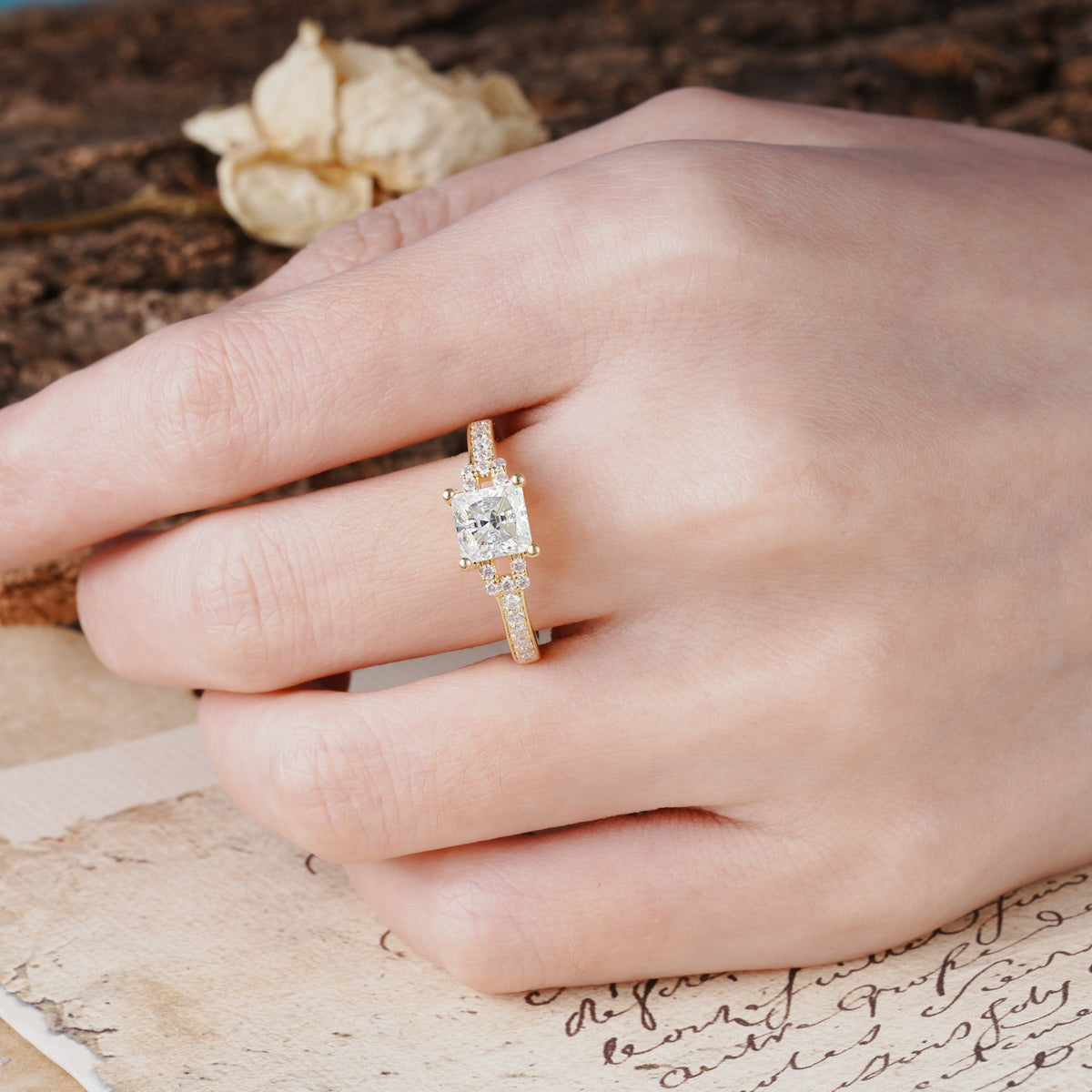 Classic Marquise Moissanite Alternating Stacking Wedding Band - Additional view
