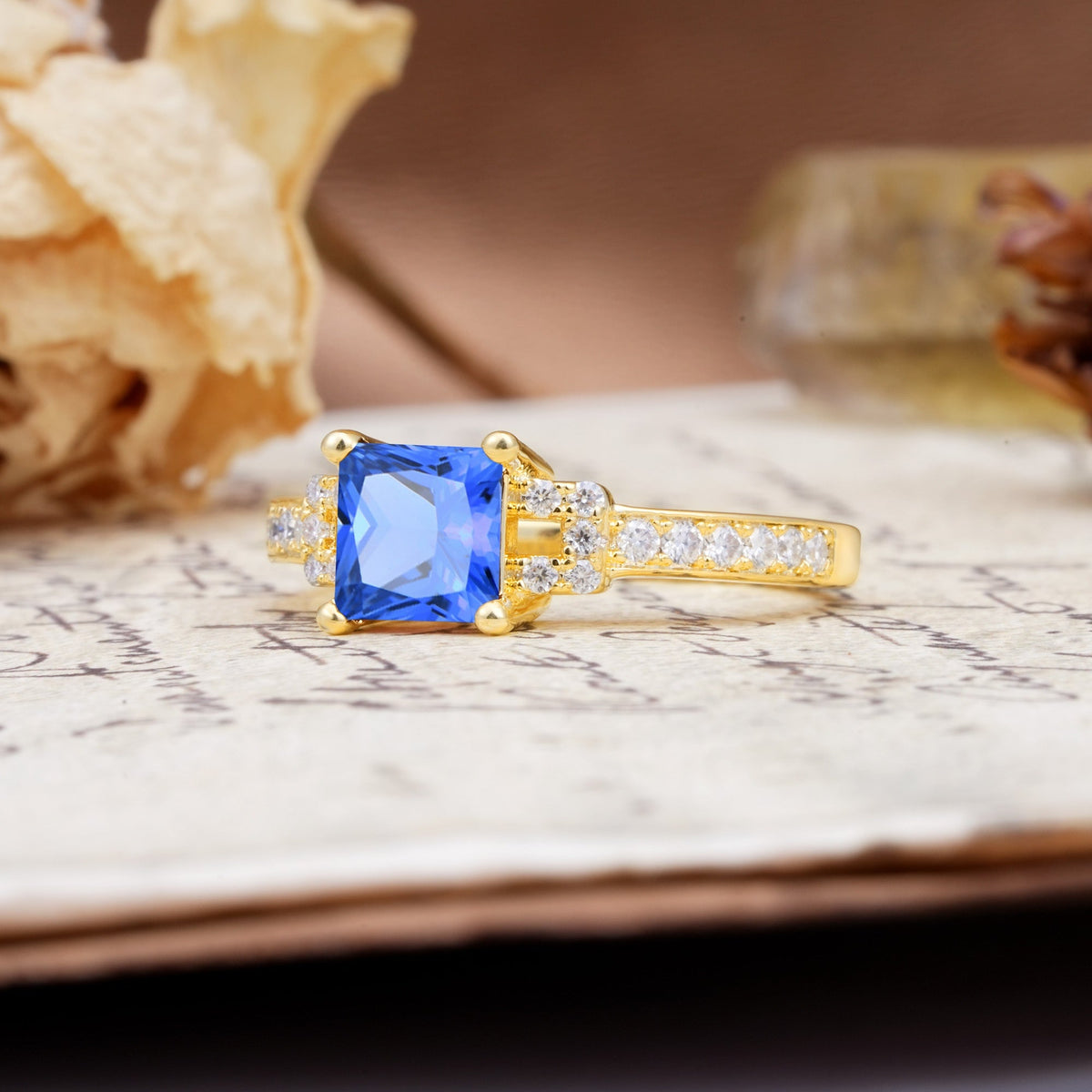 Classic Marquise Sapphire Alternating Stacking Wedding Band - Additional view