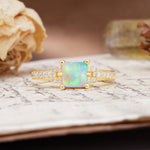 Classic Marquise Fire Opal Alternating Stacking Wedding Band - Additional view