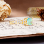 Classic Marquise Fire Opal Alternating Stacking Wedding Band - Additional view