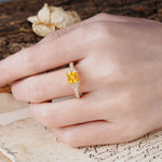 Classic Marquise Citrine Alternating Stacking Wedding Band - Additional view
