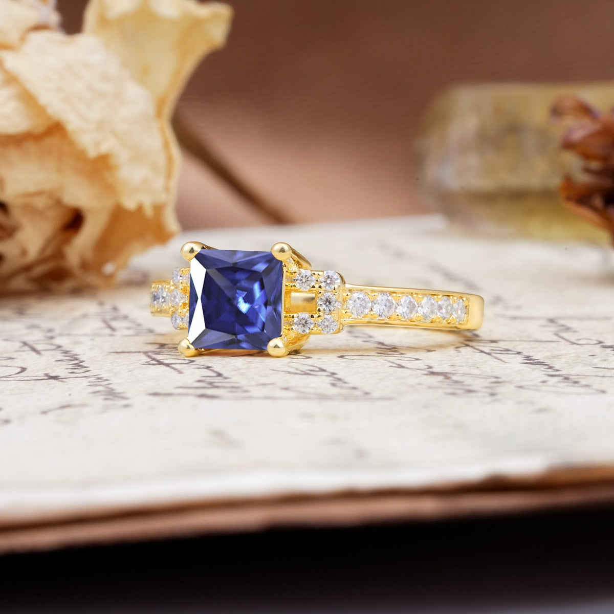 Classic Marquise Tanzanite Alternating Stacking Wedding Band - Additional view