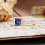 Classic Marquise Tanzanite Alternating Stacking Wedding Band - Additional view