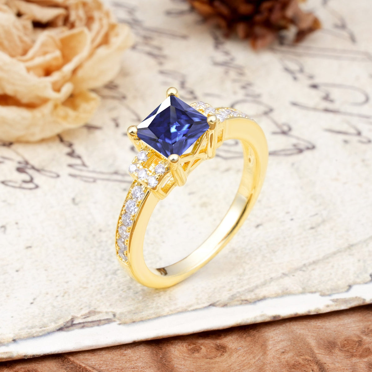 Classic Marquise Tanzanite Alternating Stacking Wedding Band - Additional view