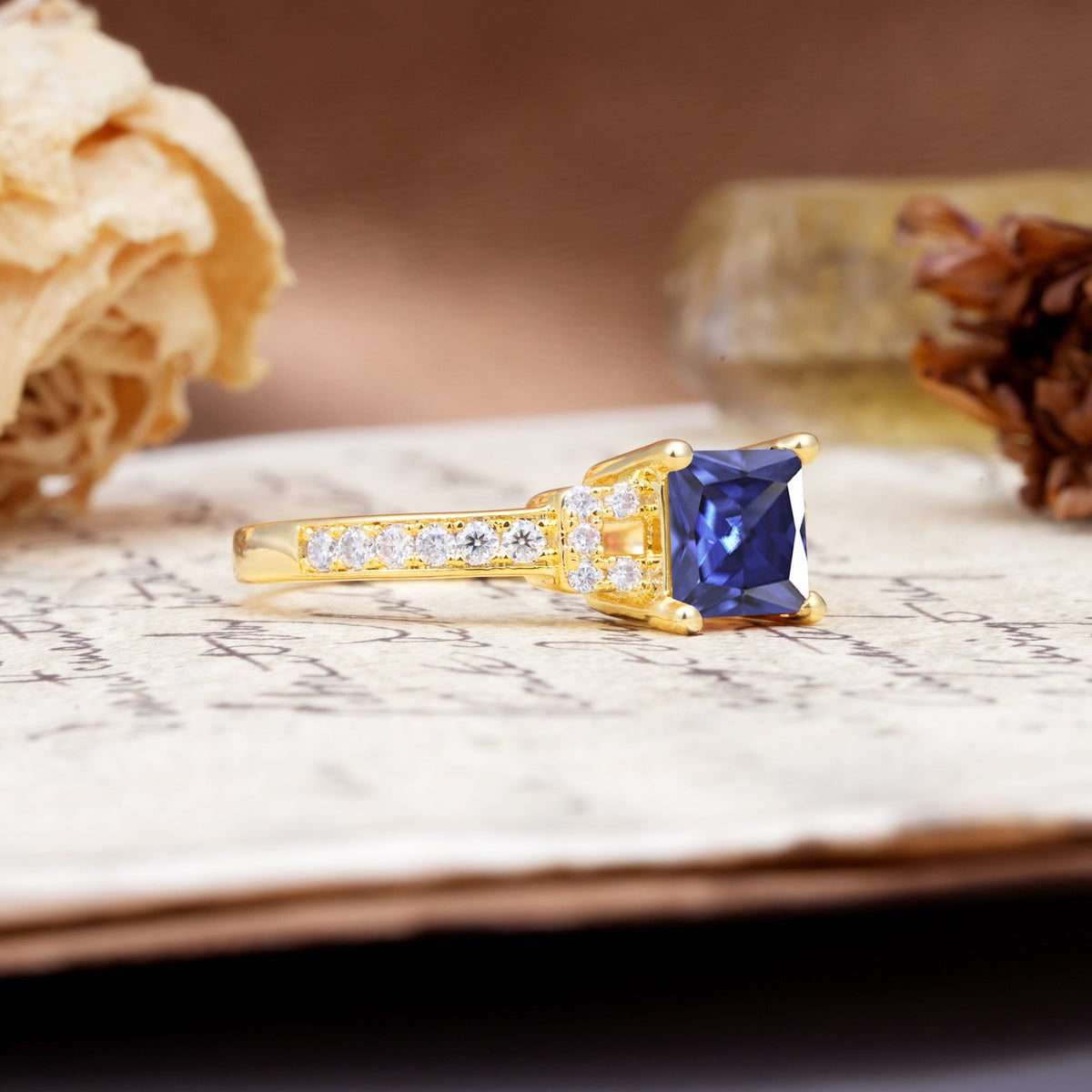Classic Marquise Tanzanite Alternating Stacking Wedding Band - Additional view