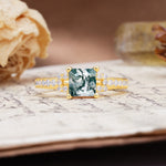 Classic Marquise Moss Agate Alternating Stacking Wedding Band - Additional view