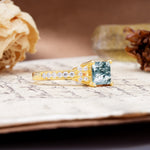 Classic Marquise Moss Agate Alternating Stacking Wedding Band - Additional view