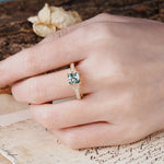 Classic Marquise Moss Agate Alternating Stacking Wedding Band - Additional view