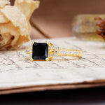 Classic Marquise Black Onyx Alternating Stacking Wedding Band - Additional view