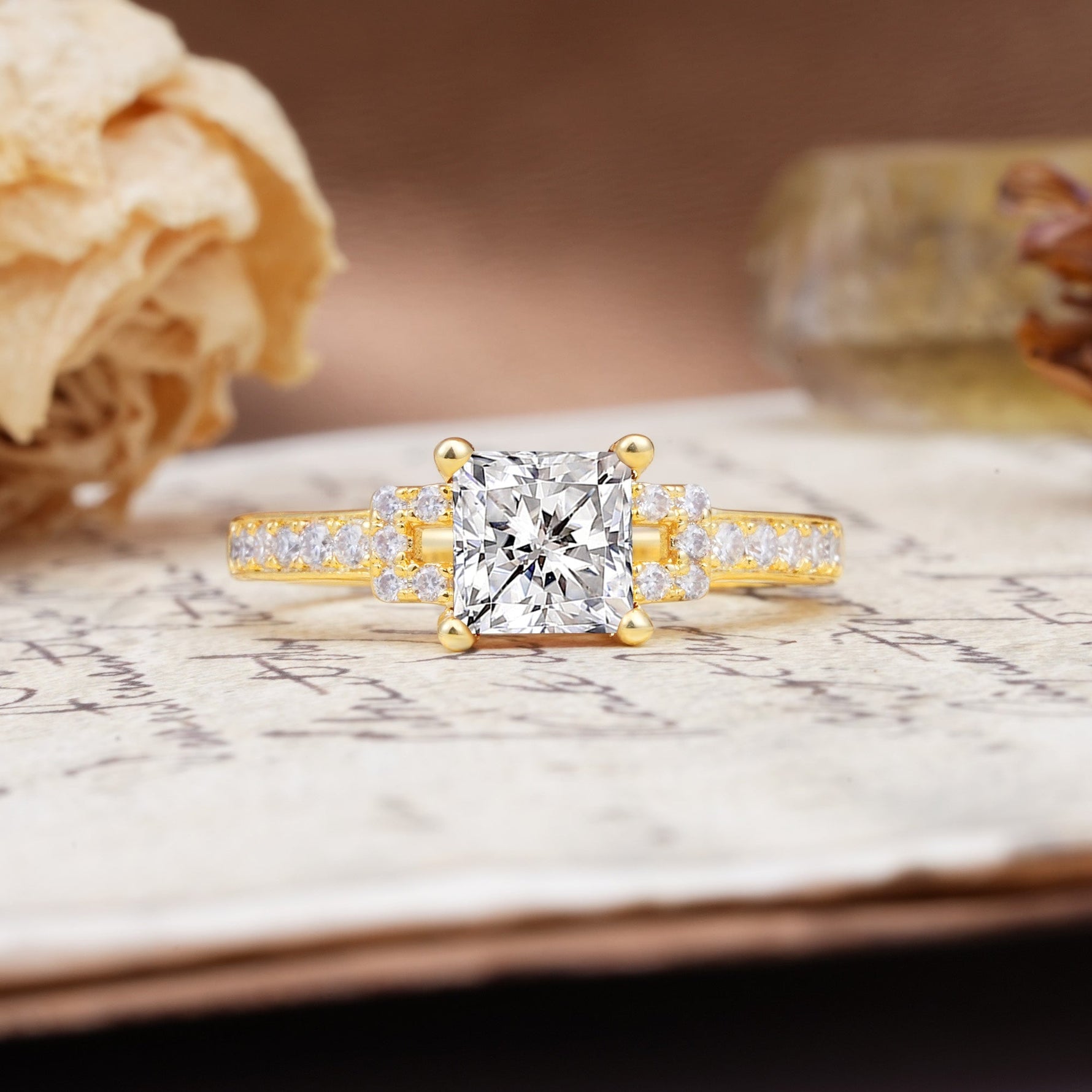 Classic Marquise Lab Diamond Alternating Stacking Wedding Band - Additional view