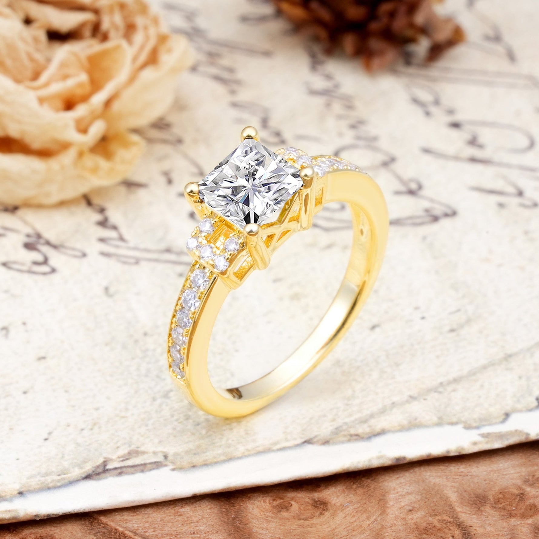 Classic Marquise Lab Diamond Alternating Stacking Wedding Band - Additional view