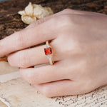 Classic Marquise Garnet Alternating Stacking Wedding Band - Additional view