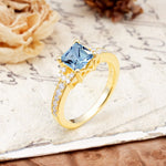 Classic Marquise Aquamarine Alternating Stacking Wedding Band - Additional view