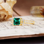 Classic Marquise Emerald Alternating Stacking Wedding Band - Additional view