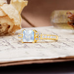 Classic Marquise Moonstone Alternating Stacking Wedding Band - Additional view