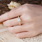 Classic Marquise Moonstone Alternating Stacking Wedding Band - Additional view
