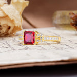 Classic Marquise Ruby Alternating Stacking Wedding Band - Additional view