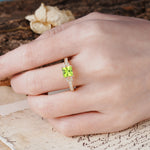 Classic Marquise Peridot Alternating Stacking Wedding Band - Additional view