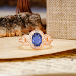 Luxurious Vintage-Style Twisted 4-Prong Oval Cut Tanzanite Engagement Ring - Additional view