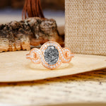 Luxurious Vintage-Style Twisted 4-Prong Oval Cut Black Rutilated Quartz Engagement Ring - Additional view
