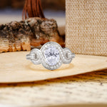 Luxurious Vintage-Style Twisted 4-Prong Oval Cut Lab Diamond Engagement Ring - Additional view