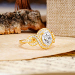 Luxurious Vintage-Style Twisted 4-Prong Oval Cut Moissanite Engagement Ring - Additional view