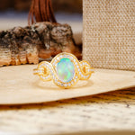 Luxurious Vintage-Style Twisted 4-Prong Oval Cut Fire Opal Engagement Ring - Additional view