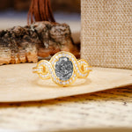 Luxurious Vintage-Style Twisted 4-Prong Oval Cut Black Rutilated Quartz Engagement Ring - Additional view