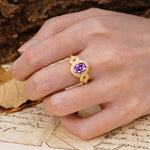 Luxurious Vintage-Style Twisted 4-Prong Oval Cut Amethyst Engagement Ring - Additional view