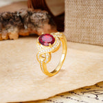 Luxurious Vintage-Style Twisted 4-Prong Oval Cut Ruby Engagement Ring - Additional view