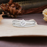 Simple 6 Prong Round Cut Moissanite Wedding Bride Ring Set - Additional view