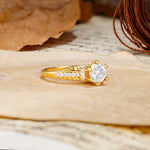 Timeless ClassicRound Cut Moissanite Side Stone Engagement Ring - Additional view