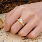 Timeless ClassicRound Cut Moissanite Side Stone Engagement Ring - Additional view