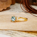 Timeless ClassicRound Cut Moss Agate Side Stone Engagement Ring - Additional view
