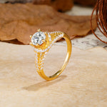 Timeless ClassicRound Cut Lab Diamond Side Stone Engagement Ring - Additional view