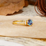 Timeless ClassicRound Cut Alexandrite Side Stone Engagement Ring - Additional view
