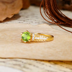 Timeless ClassicRound Cut Peridot Side Stone Engagement Ring - Additional view