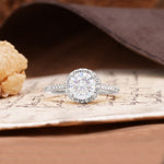 Luxurious, Vintage, Dazzling 4-Prong Round-Cut Moissanite Engagement Ring - Additional view