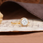 Luxurious, Vintage, Dazzling 4-Prong Round-Cut Moissanite Engagement Ring - Additional view