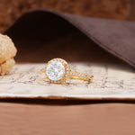 Luxurious, Vintage, Dazzling 4-Prong Round-Cut Moissanite Engagement Ring - Additional view