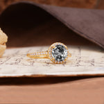 Luxurious, Vintage, Dazzling 4-Prong Round-Cut Black Rutilated Quartz Engagement Ring - Additional view