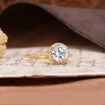 Luxurious, Vintage, Dazzling 4-Prong Round-Cut Lab Diamond Engagement Ring - Additional view