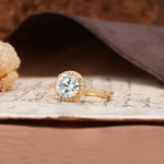 Luxurious, Vintage, Dazzling 4-Prong Round-Cut Lab Diamond Engagement Ring - Additional view